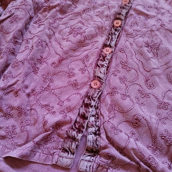 Vintage French Gear Marroon 2 piece Set Size S Shirt & Pants Embroidered Velvet - Picture 8 of 13